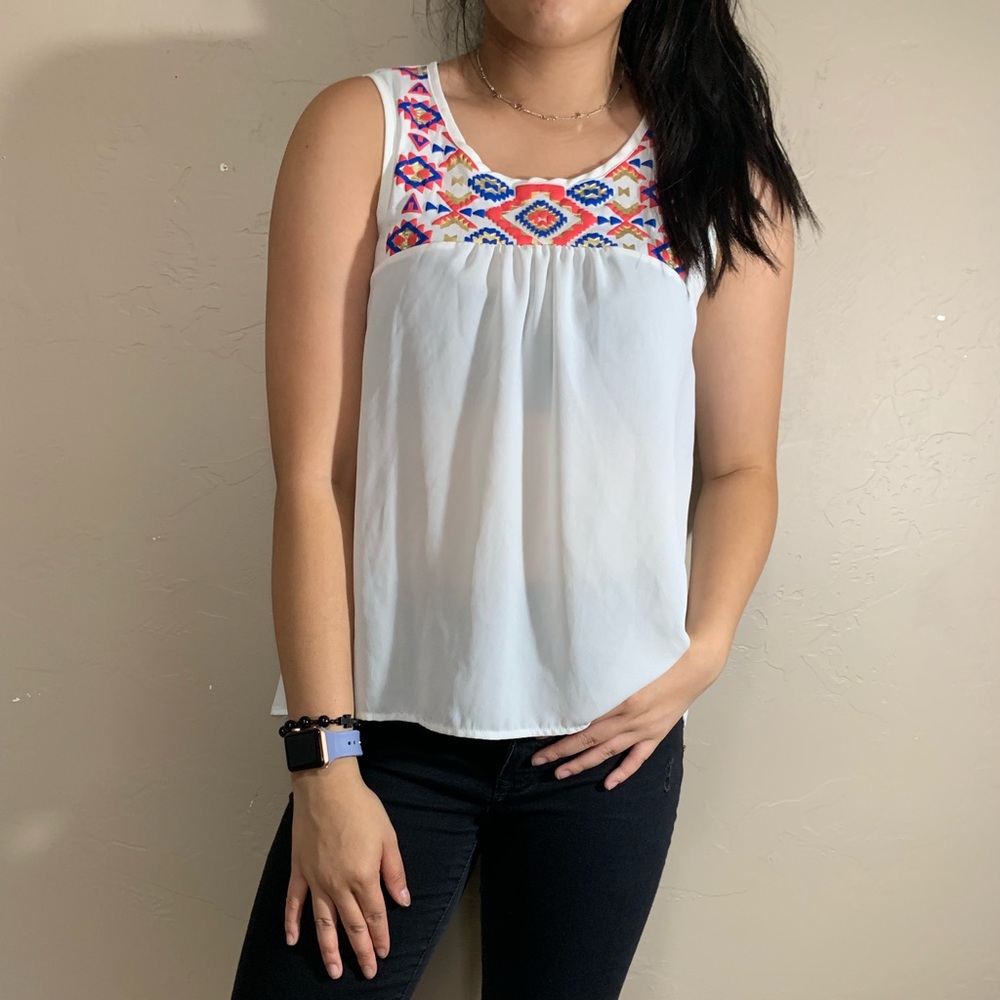 white dressed up tank